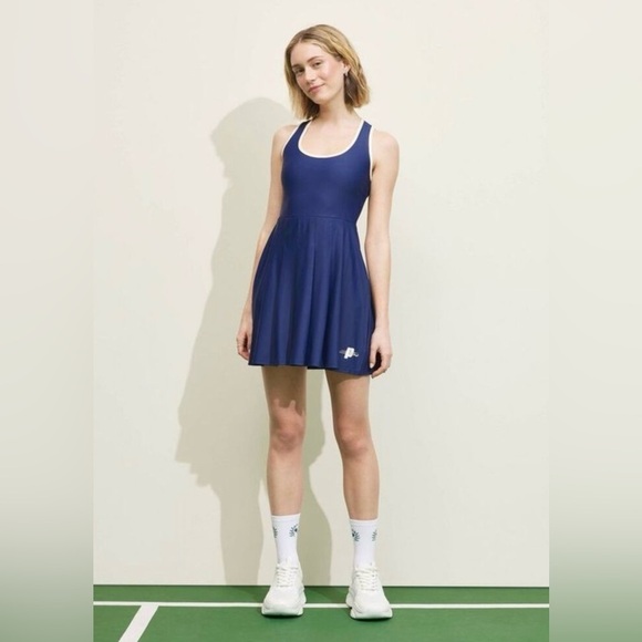 Elegant Navy Blue Mini Dress - Picture 1 of 7